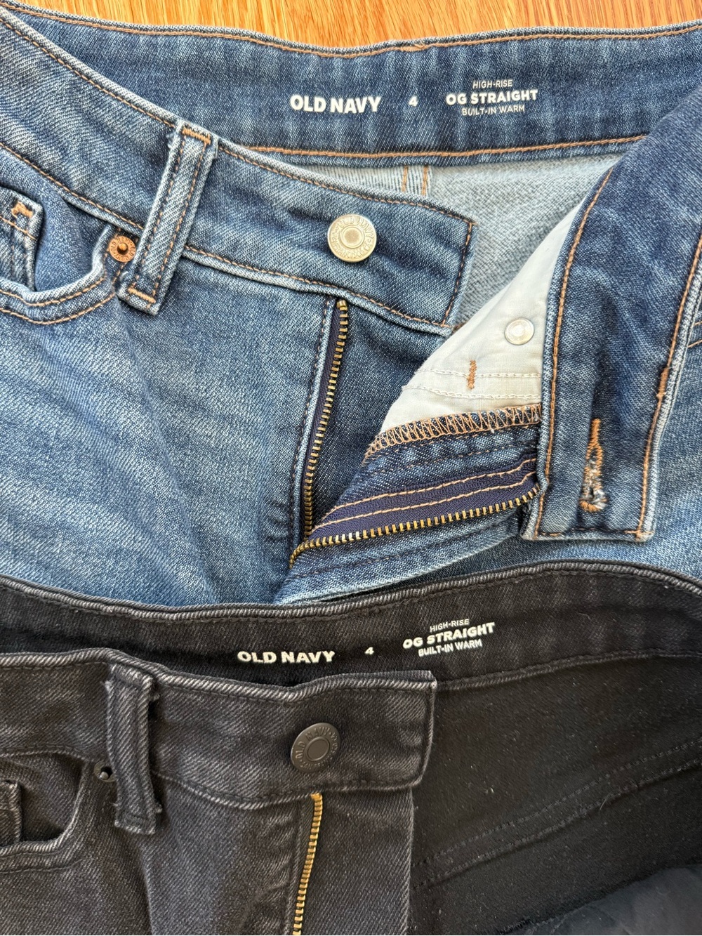 Old Navy OG Straight Jeans - Blue Denim & Black